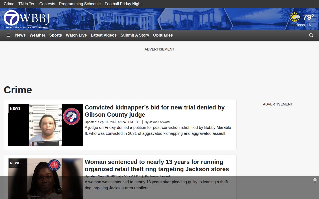 WBBJ selected Troy arrest and public safety coverage